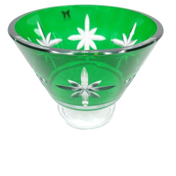 Waterford Marquis Crystal Compote Bowl Footed Pedestal Cut Glass Emerald Green - Picture 8 of 8